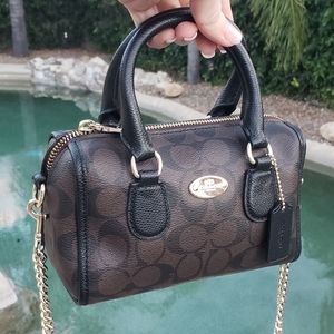 Coach NWOT mini bag crossbody or handbag speedy type bag monogram coated canvas